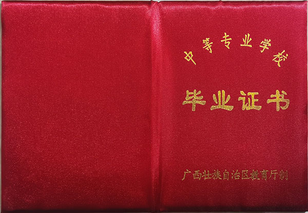 广西2008年中专毕业证外壳
