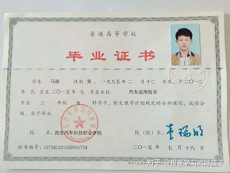 普通大专毕业证样式