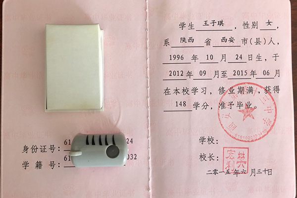 陕西省高中毕业证PS模板（高中毕业证模板图片）