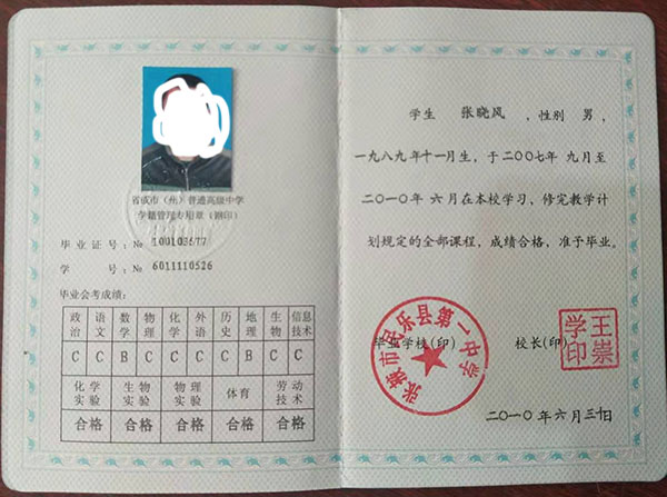 毕业证P图模板