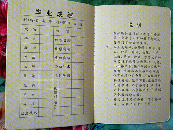 观看黄色三级处女视频 2003年四川高中毕业证样本及图片