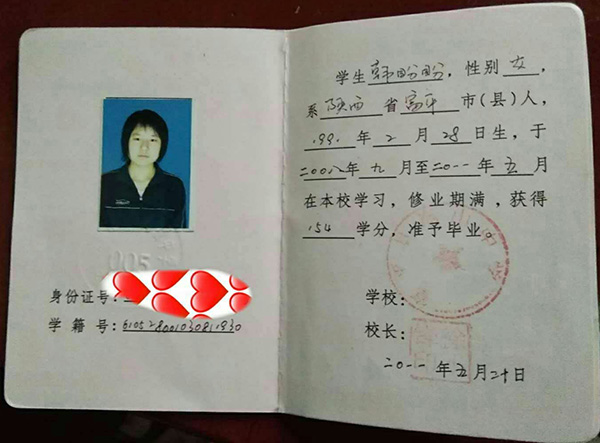 陕西省2009年安康中学毕业证图片