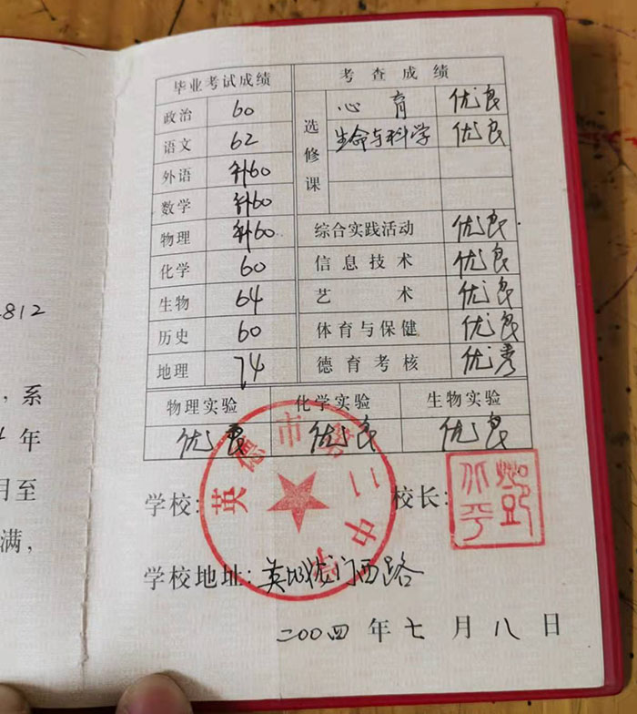 化州2006年高中毕业证样本及图片